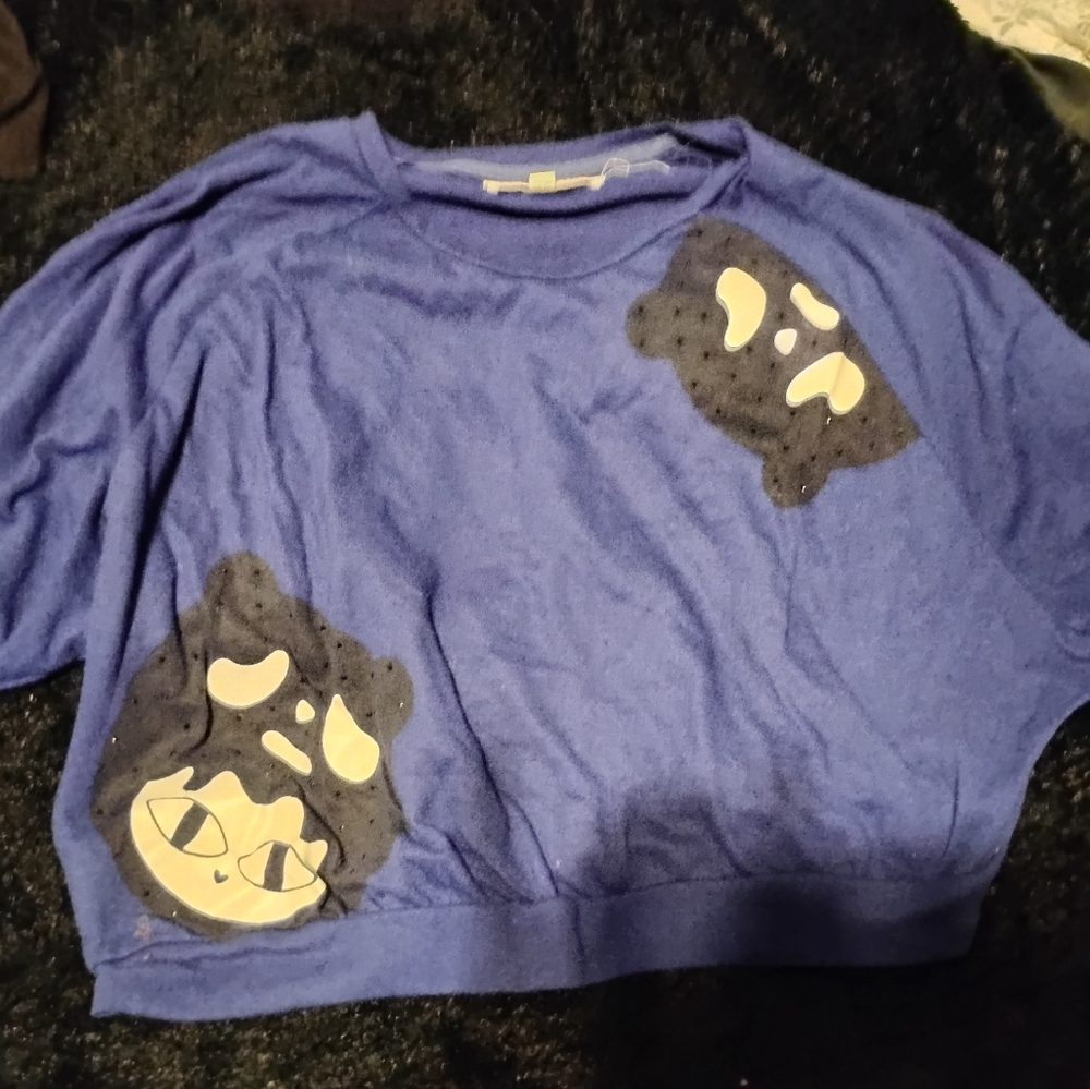 Blue Graphic Crop Top